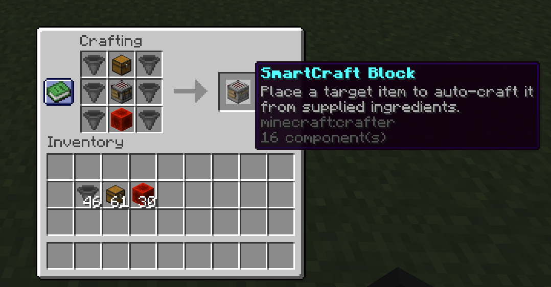 Crafting screenshot